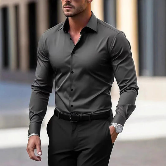 Men’s Luxury Slim-Fit Dress Shirt